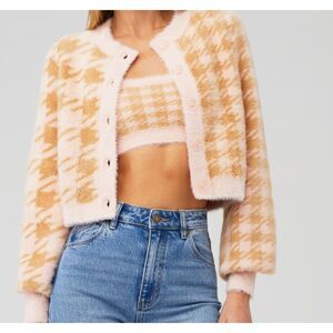 For Love & Lemons  Faux Mohair Cher Cardigan